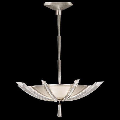 799040 Fine Art Lighting Vol de Cristal 28"W Round Pendant with Silver Finish