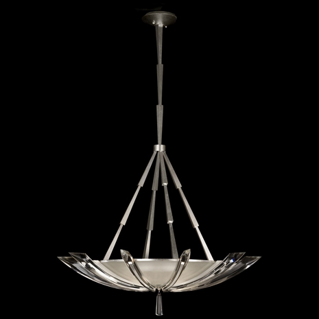 799140ST Fine Art Lamps 3 Light Vol de Cristal 39" Round Pendant with Silver Finish