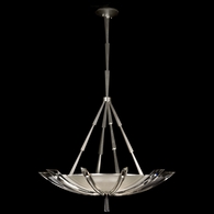 799140ST Fine Art Lamps 3 Light Vol de Cristal 39" Round Pendant with Silver Finish