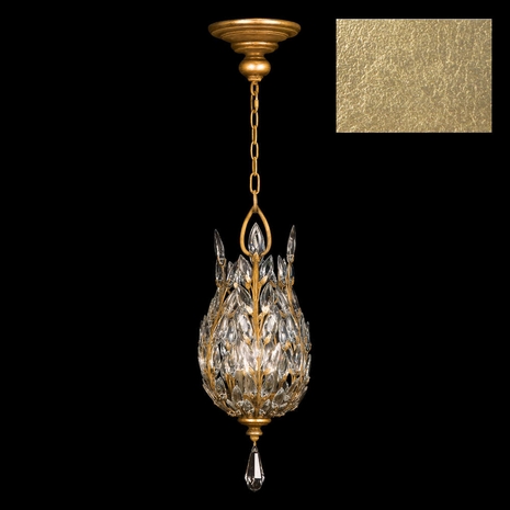 804640-SF3 Fine Art Lamps Crystal Laurel 11"W Round Pendant with Gold Finish