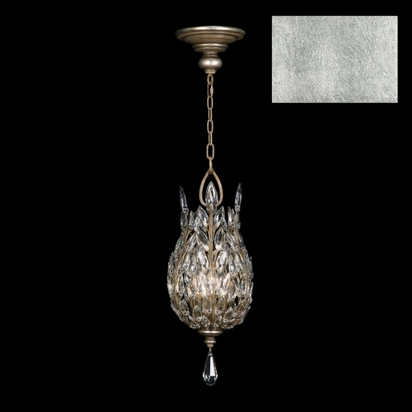 804640-4 Fine Art Lighting Crystal Laurel 11"W Round Pendant with Silver Leaf Finish