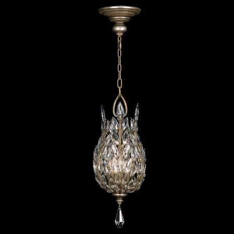 804640 Fine Art Lighting Crystal Laurel 11"W Round Pendant with Silver Finish