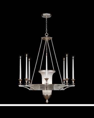 805840-2ST Fine Art Lamps Candlelight 21st Century Silver 50 inch 8/ 3 Light Chandelier
