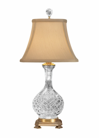 8064 Wildwood Lamps Cris Cross Bottle Lamp with Hand Cut Lead Crystal