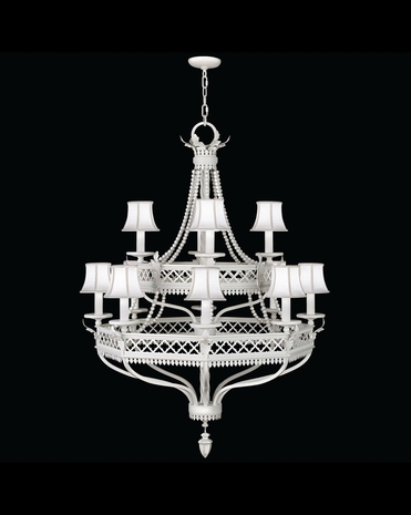 807240-5ST Fine Art Lamps Black + White Story 51 inch 12 Light Chandelier