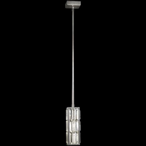 811540 Fine Art Lighting Crystal Enchantment 5"W Square Drop Light with Silver Finish
