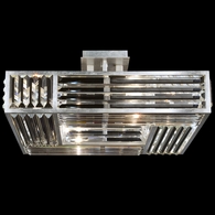 811640 Fine Art Lighting Crystal Enchantment 25"W Square Semi-Flush Mount with Silver Finish