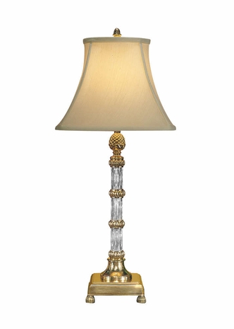 8121 Wildwood Lead Crystal Clear Pineapple Column Lamp