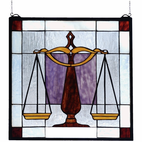81551 Meyda Tiffany 18"W X 18"H Judicial Stained Glass Window