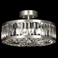 815740 Fine Art Lighting Crystal Enchantment 16"W Round Semi-Flush Mount with Silver Finish