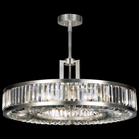 815840 Fine Art Lighting Crystal Enchantment 29"W Round Pendant with Silver Finish