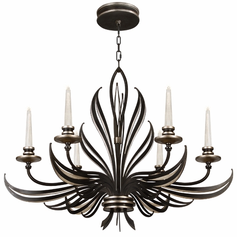 815940-2ST Fine Art Lamps Villandry Black 28 inch 6 Light Chandelier