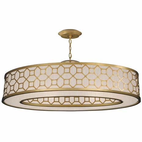 816640-SF33 Fine Art Lamps 6 Light Allegretto 45" Oblong Pendant with Gold Leaf Finish