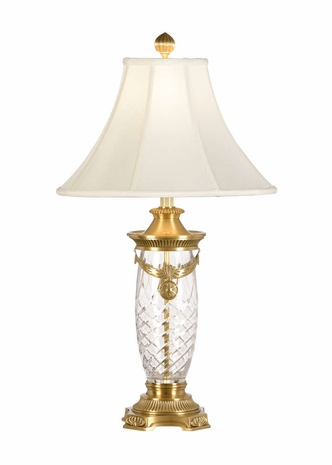 8168 Wildwood Lamps Brass Draped Crystal Lamp