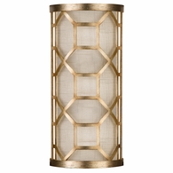 816850-2GU Fine Art Lighting Allegretto 17"H Sconce with Gold w/White Linen Shade Finish