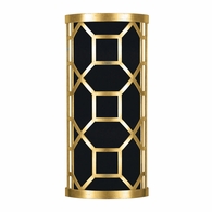 816850-34 Fine Art Lighting Allegretto 17"H Sconce with Gold Leaf w/Black Fabric & Gold Inner Lining Shade Finish