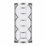 816850-41 Fine Art Lighting Allegretto 17"H Sconce with Silver Leaf w/White Fabric Shade Finish