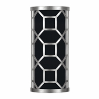 816850-42 Fine Art Lighting Allegretto 17"H Sconce with Silver Leaf w/Black Fabric & Silver Inner Lining Shade Finish