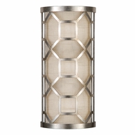 816850GU Fine Art Lighting Allegretto 17"H Sconce with Silver w/White Linen Shade Finish