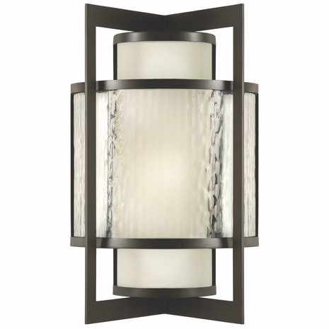 818181ST Fine Art Lamps Singapore Moderne Outdoor 19"H Outdoor Wall Sconce with Bronze Finish