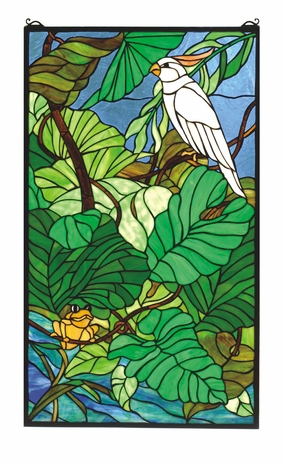 82214 Meyda Tiffany Deco Animals Life In The Tropics Window