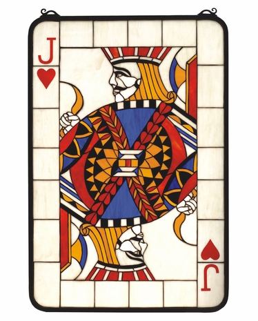 82514 Meyda Tiffany Deco Nouveau Recreation Jacks Are Wild Window