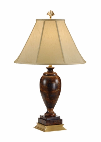 8381 Wildwood Lamps Cracqueled Stone Lamp with Hand Finished Quarry Alabaster