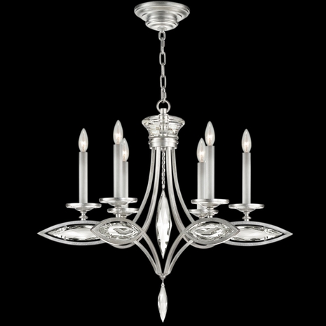 843540-12ST Fine Art Lighting Marquise 29.25"W Round Chandelier with Silver Finish