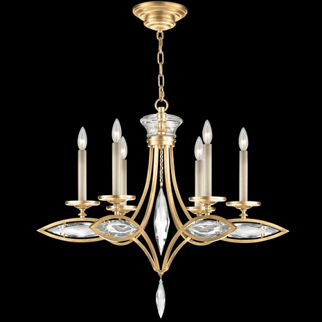 843540-22ST Fine Art Lighting Marquise 29.25"W Round Chandelier with Gold Finish