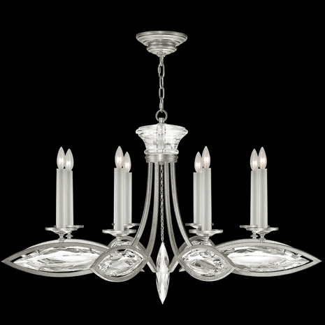 843940-12ST Fine Art Lamps 8 Light Marquise 42" Round Chandelier with Silver Finish
