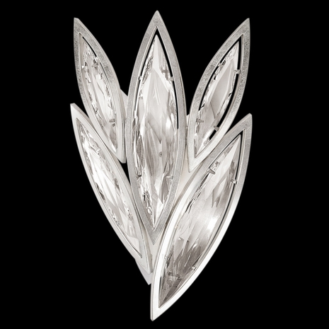 849050-12ST Fine Art Lamps 4 Light Marquise 22" Right Side Sconce with Silver Finish