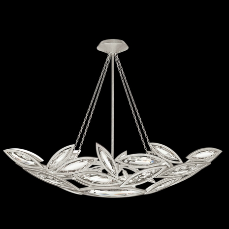 849640-12ST Fine Art Lighting Marquise 50"W Oblong Pendant with Silver Finish