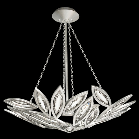 850440-12ST Fine Art Lamps 8 Light Marquise 32" Round Pendant with Silver Finish