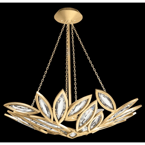 850440-22ST Fine Art Lamps 8 Light Marquise 32" Round Pendant with Gold Finish