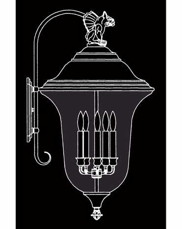 8507 Framburg Lighting Le Carcassonne Outdoor Large Gargoyle Wall-Mounted Lantern