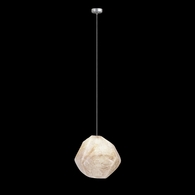 851840-10L Fine Art Lighting Natural Inspirations 5"W Round Drop Light with Silver w/Natural Quartz Glass Drop Finish