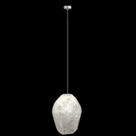 851840-13L Fine Art Lighting Natural Inspirations 4.75"W Round Drop Light with Silver w/Clear Quartz Glass Drop Finish