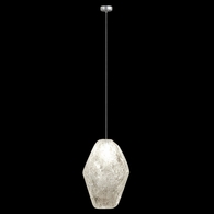 851840-14L Fine Art Lighting Natural Inspirations 4.5"W Round Drop Light with Silver w/Clear Quartz Glass Drop Finish