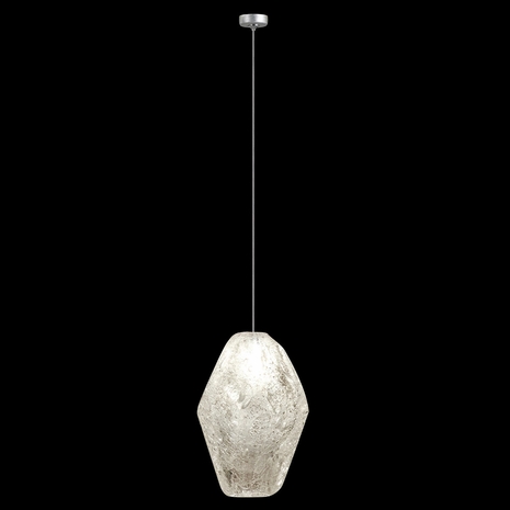 851840-14L Fine Art Lighting Natural Inspirations 4.5"W Round Drop Light with Silver w/Clear Quartz Glass Drop Finish