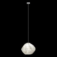 851840-16L Fine Art Lighting Natural Inspirations 5"W Round Drop Light with Silver w/Clear Quartz Glass Drop Finish