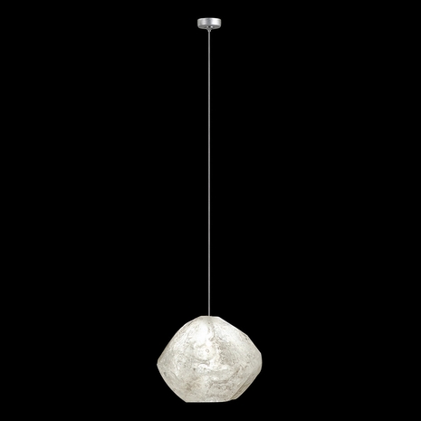851840-16L Fine Art Lighting Natural Inspirations 5"W Round Drop Light with Silver w/Clear Quartz Glass Drop Finish