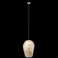 851840-17L Fine Art Lighting Natural Inspirations 4.75"W Round Drop Light with Silver w/Natural Quartz Glass Drop Finish