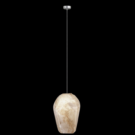 851840-17L Fine Art Lighting Natural Inspirations 4.75"W Round Drop Light with Silver w/Natural Quartz Glass Drop Finish