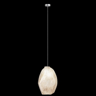 851840-18L Fine Art Lighting Natural Inspirations 4.5"W Round Drop Light with Silver w/Natural Quartz Glass Drop Finish