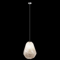 851840-19L Fine Art Lighting Natural Inspirations 4.5"W Round Drop Light with Silver w/Natural Quartz Glass Drop Finish