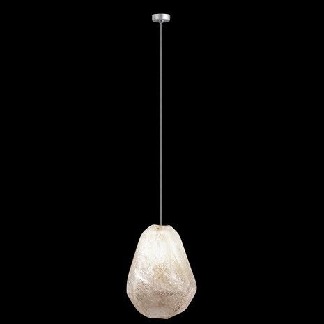 851840-19L Fine Art Lighting Natural Inspirations 4.5"W Round Drop Light with Silver w/Natural Quartz Glass Drop Finish