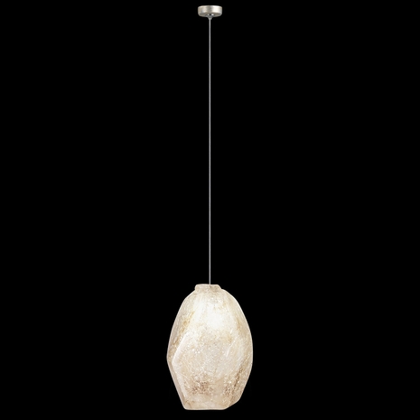 851840-28L Fine Art Lighting Natural Inspirations 4.5"W Round Drop Light with Gold w/Natural Quartz Glass Drop Finish
