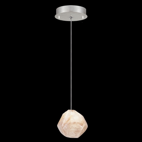 852240-10L Fine Art Lighting Natural Inspirations 5.5"W Round Drop Light with Silver w/Natural Quartz Glass Drop Finish