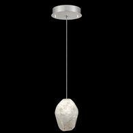 852240-13L Fine Art Lighting Natural Inspirations 5.5"W Round Drop Light with Silver w/Clear Quartz Glass Drop Finish