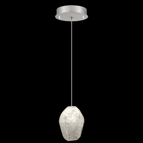 852240-13L Fine Art Lighting Natural Inspirations 5.5"W Round Drop Light with Silver w/Clear Quartz Glass Drop Finish